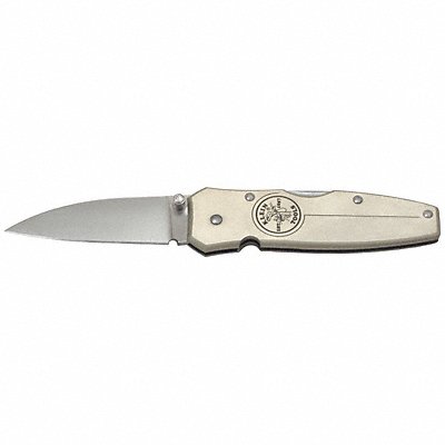 Pkt Knife Lockback Brushed Aluminum Hndl