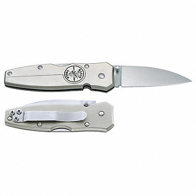 Pkt Knife Lockback Brushed Alum Hndl
