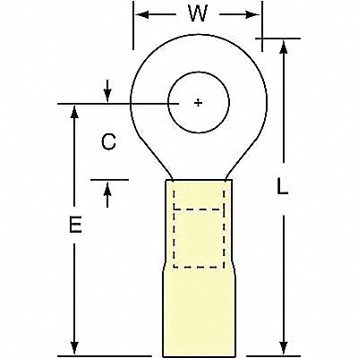 Ring Term Heat Shrink 1/4in 1.2in PK250