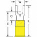 Fork Terminl Block #10 Stud Yellow PK500