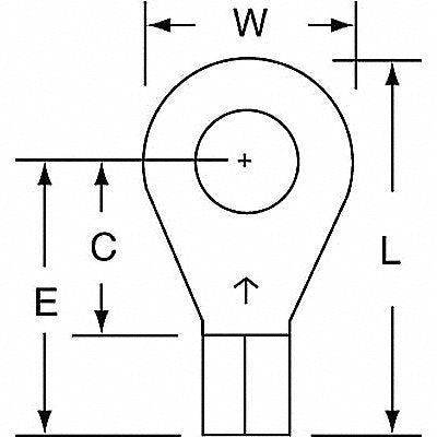 Ring Term Bare 1/4 in 0.960 in PK500