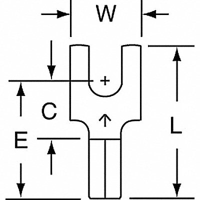 Fork Terminal Block #6 Stud Bare PK1000