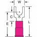 Fork Terminal Block #10 Stud Red PK25