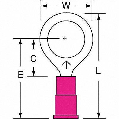 Ring Term Vinyl 3/8 in 1.130 in PK1000