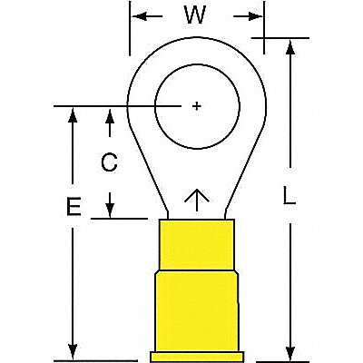 Ring Term Vinyl 5/16 in 1.260 in PK500