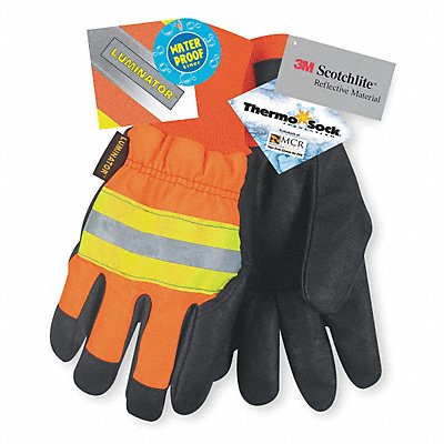 D1705 Leather Gloves Black/Orange M PR