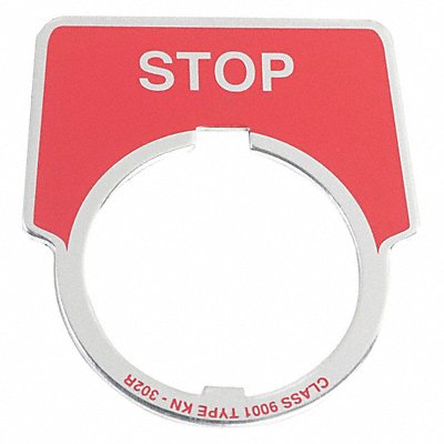Legend Plate Half Round Stop Red