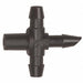 Tee 1/4 in Tubing Black Plastic PK10