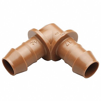 Elbow 1/2 in Tubing Brown Plastic PK4