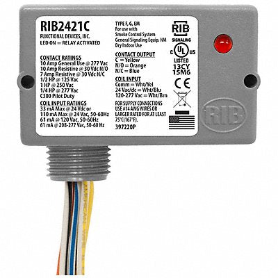 Relay 24VAC/DC 120-277VAC 10A SPDT