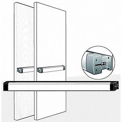 Rim Starwheel Bolt Exit Device Satin