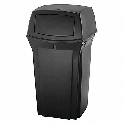 D0235 Trash Can 35 gal Black Plastic