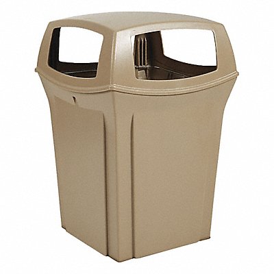 D0237 Trash Can 45 gal Beige Plastic