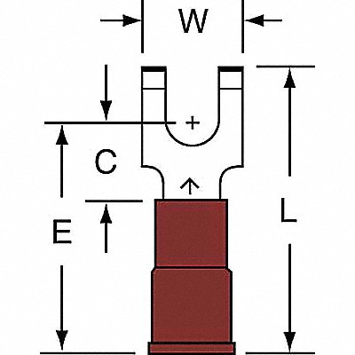 Fork Terminal Tin Copper Red PK1000