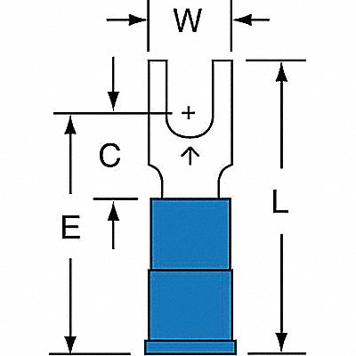 Fork Terminal Block #6 Stud Blue PK1000