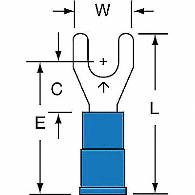 Fork Terminal Std #8 Stud Blue PK1000