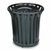 Trash Can 36 gal Black Steel