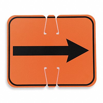 Traffic Cone Sign Orange/Black Rev Arrow