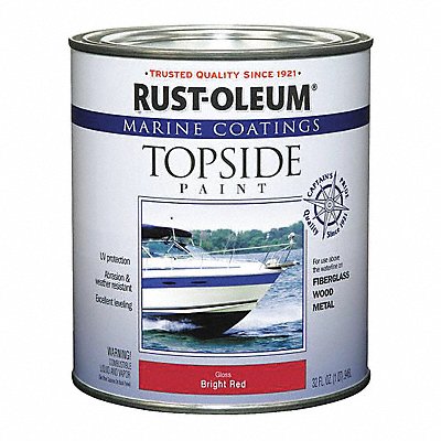 Topside Paint 1 qt Bright Red Alkyd