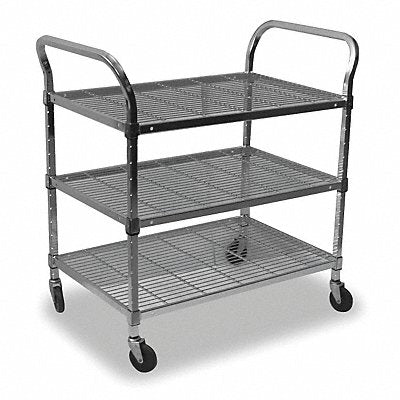 Wire Cart 3 Shelf 36x24x39 Chrome