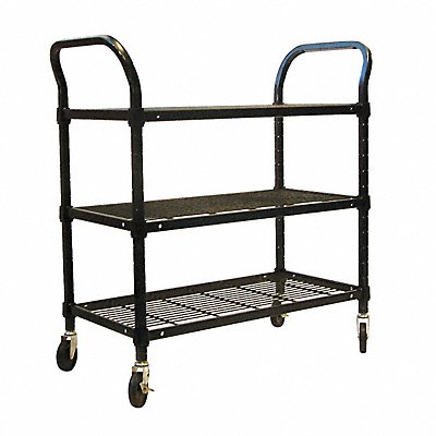 Wire Cart 3 Shelf 60x24x39 Black