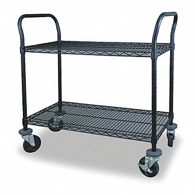 Wire Cart 2 Shelf 48x24x39 Black