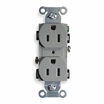 Receptacle Gray 15 A 2P3W Back Side 1PK