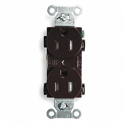 Receptacle Brown 15 A 2P3W Side 1PK