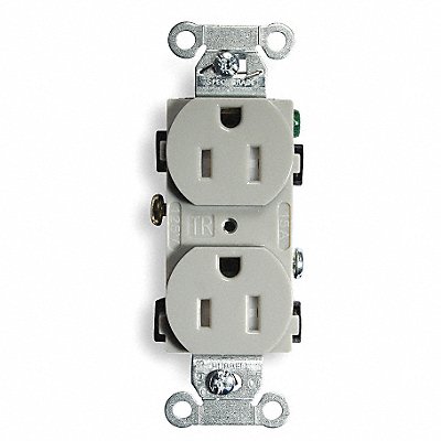 Receptacle Gray 15 A 2P3W Back Side 1PK