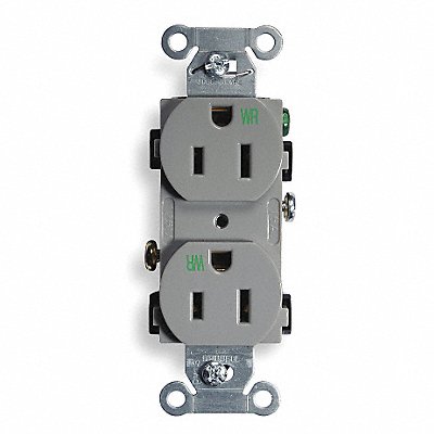 Receptacle Gray 15 A 2P3W Back Side 1PK