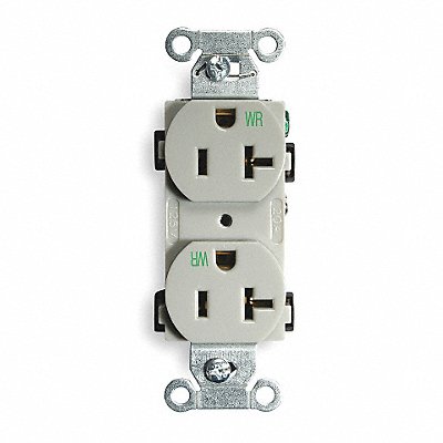 Receptacle Gray 20 A 2P3W Back Side 1PK