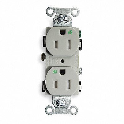 Receptacle Gray 15 A 2P3W Back Side 1PK