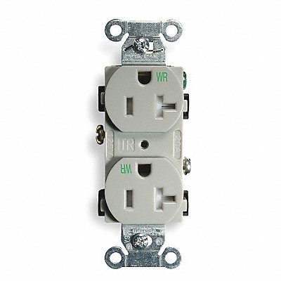 Receptacle Gray 20 A 2P3W Back Side 1PK