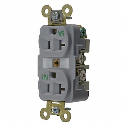 Receptacle Gray 20 A 2P3W Back Side 1PK