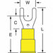 Fork Terminal Std #10 Stud Yellow PK500