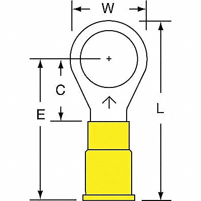 Ring Term Vinyl 3/8 in 1.260 in PK500