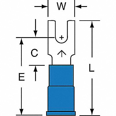 Fork Terminal Block #4 Stud Blue PK1000