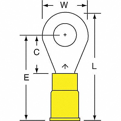 Ring Term Vinyl 1/4 in 1.260 in PK500