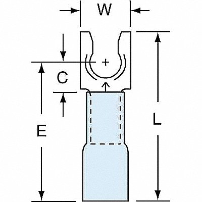 Fork Terminal Lockng #8 Stud Blue PK250
