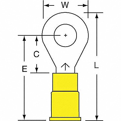 Ring Term Vinyl 1/4 in 1.260 in PK500