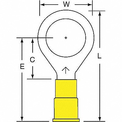 Ring Term Vinyl 1/2 in 1.500 in PK500