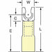 Fork Terminl Lockng #8 Stud Yellow PK250
