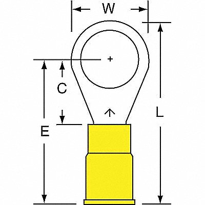 Ring Term Vinyl 3/8 in 1.260 in PK500