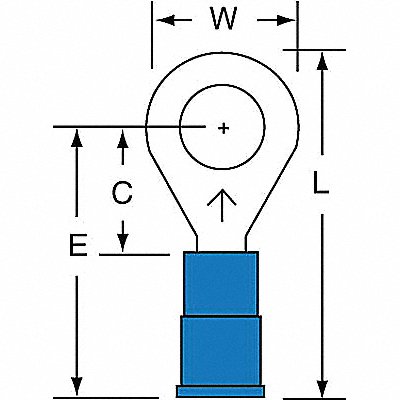 Ring Term Vinyl 1/4 in 1.080 in PK1000