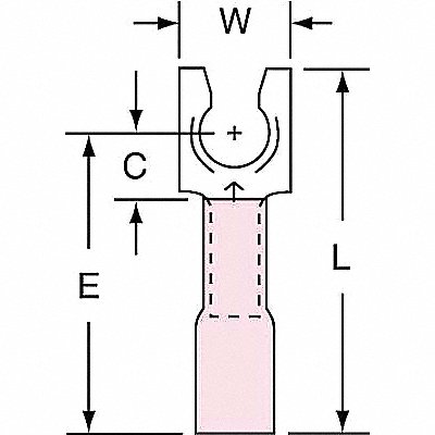 Fork Terminal Lockng #10 Stud Red PK250