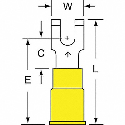 Fork Terminal Tin Copper Yellow PK500