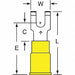 Fork Terminal Tin Copper Yellow PK500