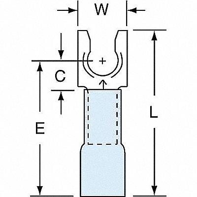Fork Terminal Lockng #10 Stud Blue PK250