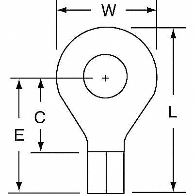 Ring Term Bare 1/4 in 0.990 in PK500