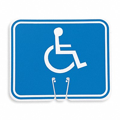 Traffic Cone Sign White/Blue Handicapped